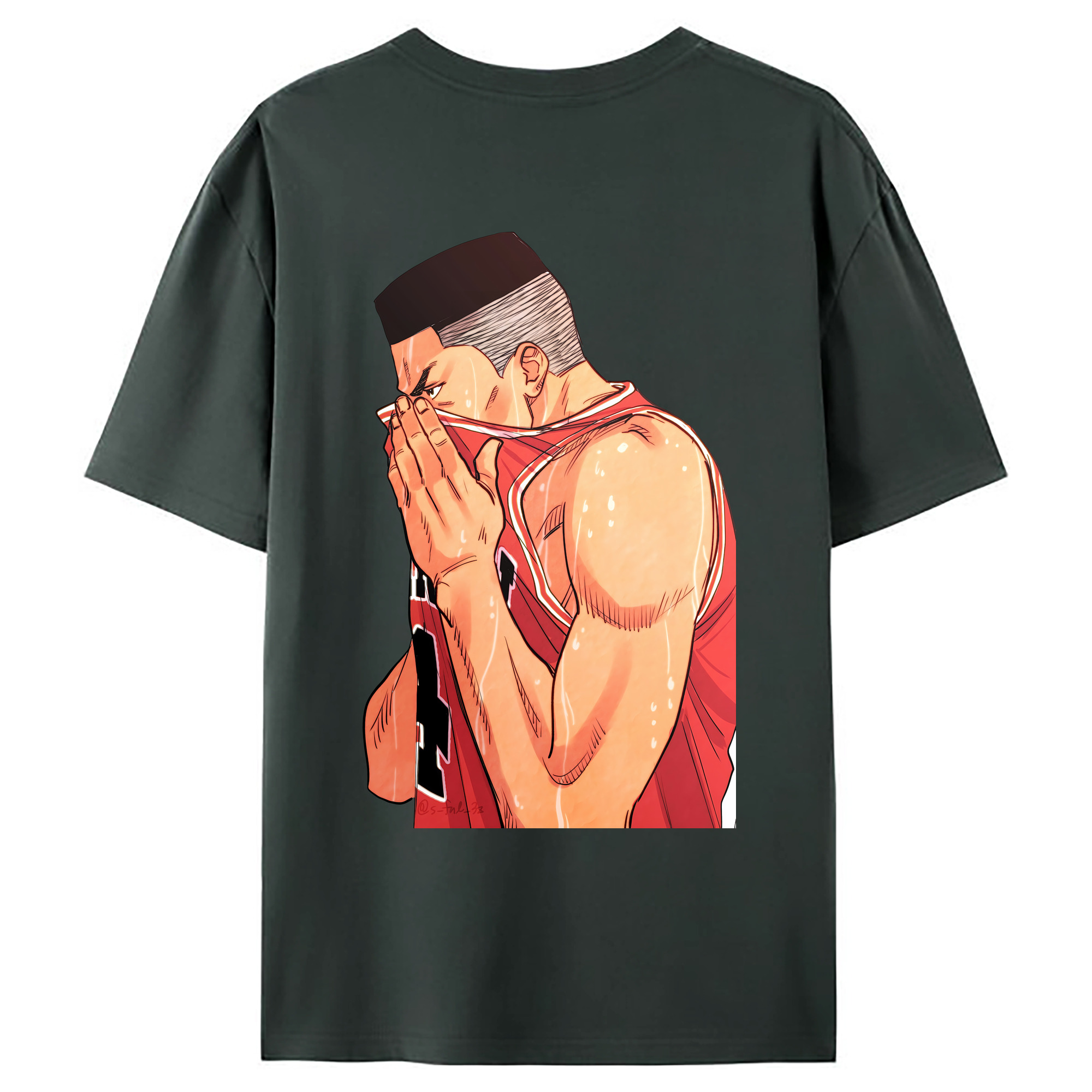 （画像用） SLAM DUNK／スラムダンク 綿100％ メンズ半袖Tシャツ（バックプリント） 通気性
